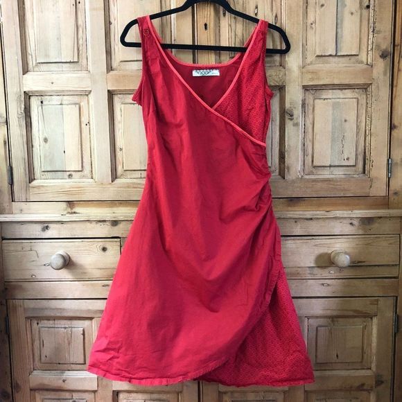 SkunkFunk 3 / M Red Faux Wrap Dress - Picture 1 of 11